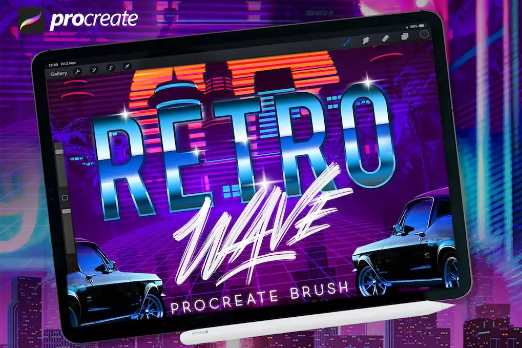 Retro Wave Procreate Brushes