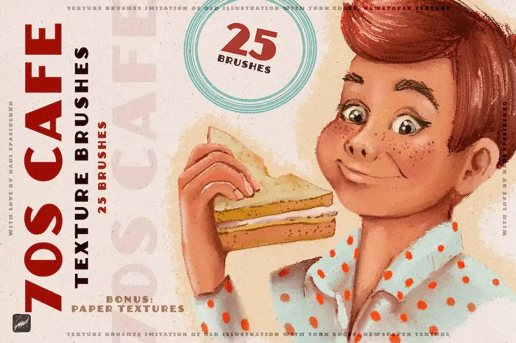 Retro Texture Brushes for Procreate