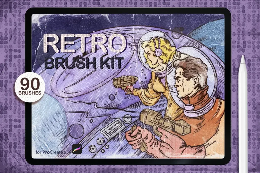 Retro Procreate Brushes Set