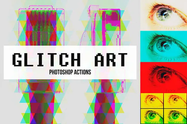 Abstract Glitch Art Photoshop Action (Free)