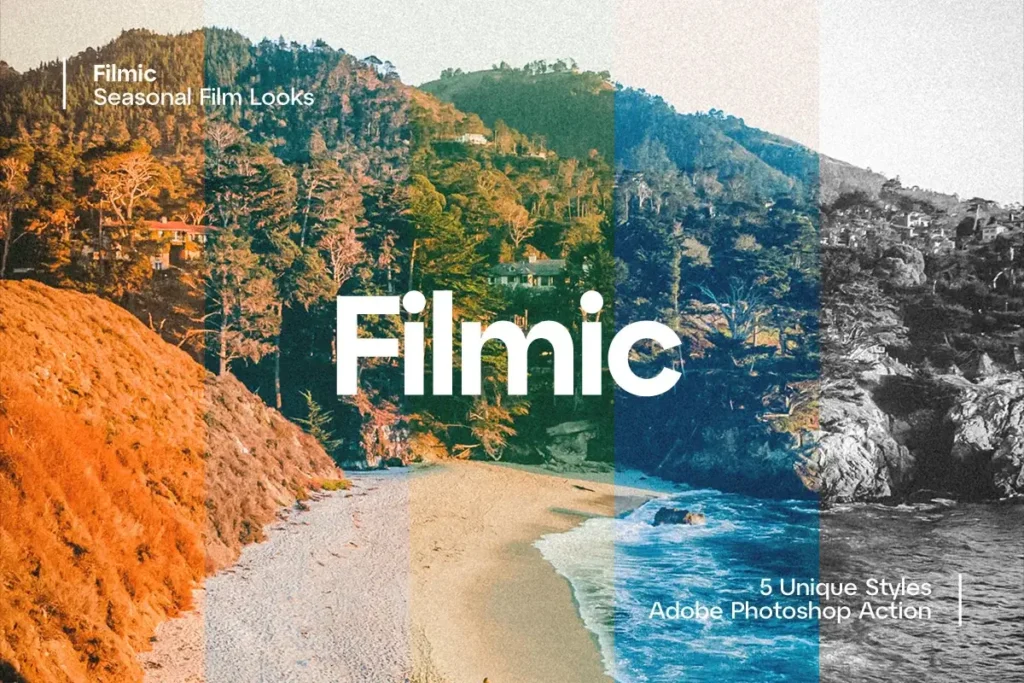 Filmic - 5 Free Seasonal Film Looks Photoshop Action (Free)