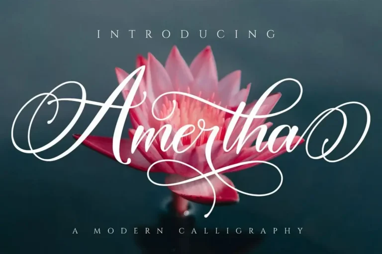 Amertha – Free Modern Calligraphy Long Tail Font