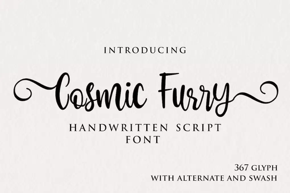 Cosmic Furry – Script Font With Beautiful Tail