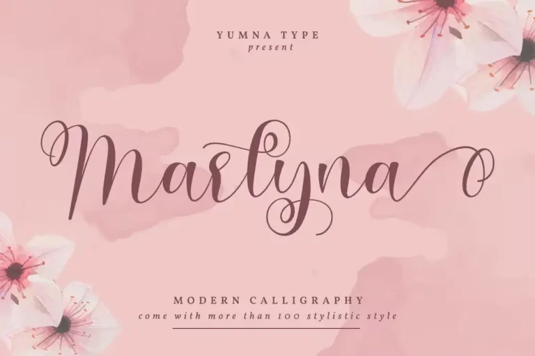 Marlyna – Wedding Script Stylish Tail Font