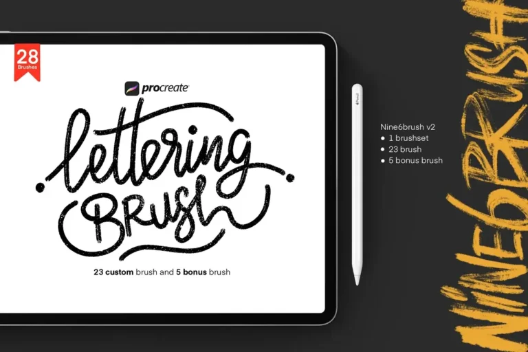 Free Custom Procreate Lettering Brush (Free)