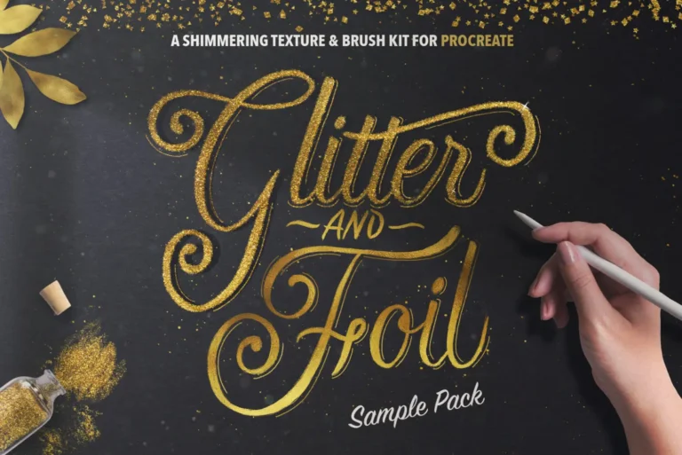 Free Glitter Lettering Procreate Brushes (Free)