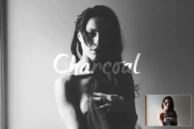 Charcoal - Retro Black & White Photoshop Action
