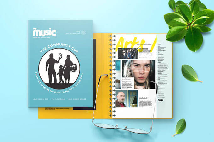 Spiral Hardbound Book With Folder Cover Mockups