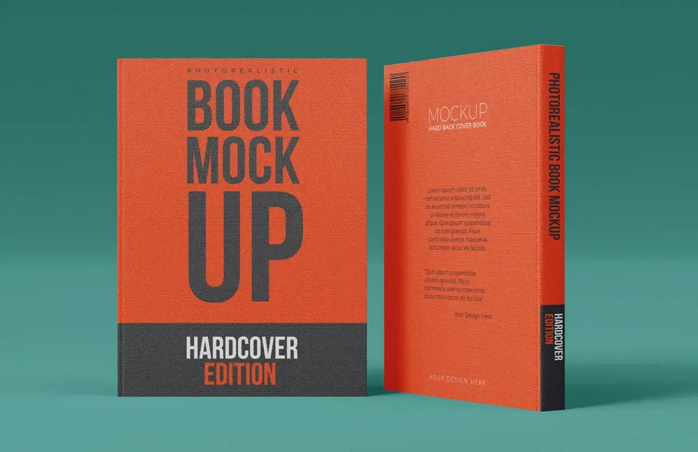 Standing Hardcover Book Mockup PSD (Free)