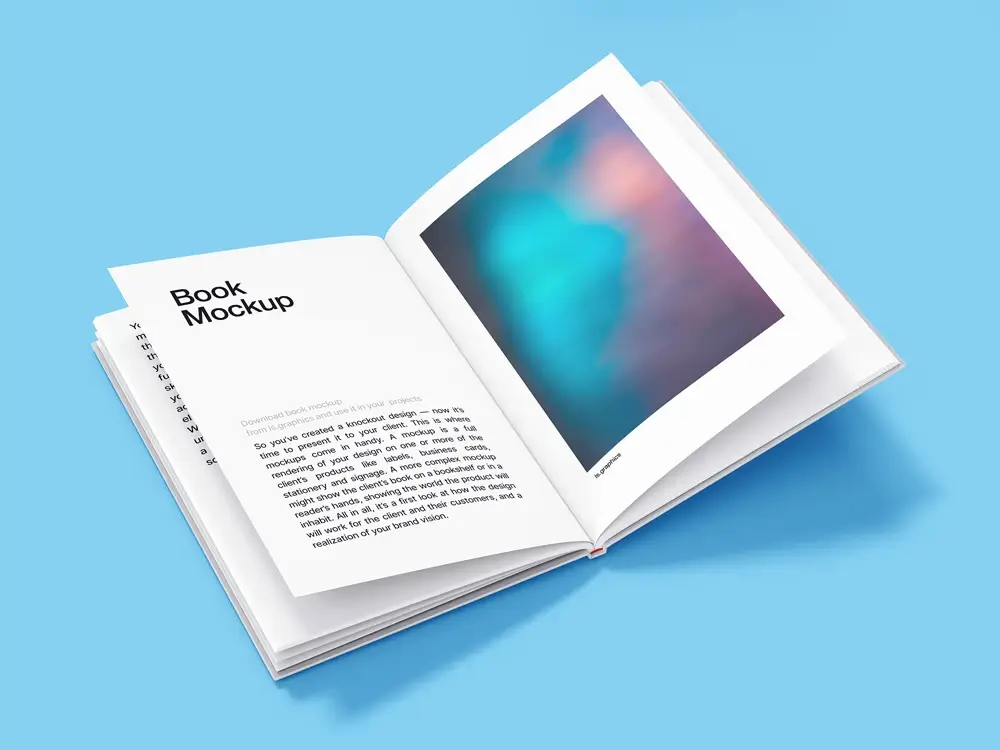 Open Hardcover Book Mockup PSD (Free)