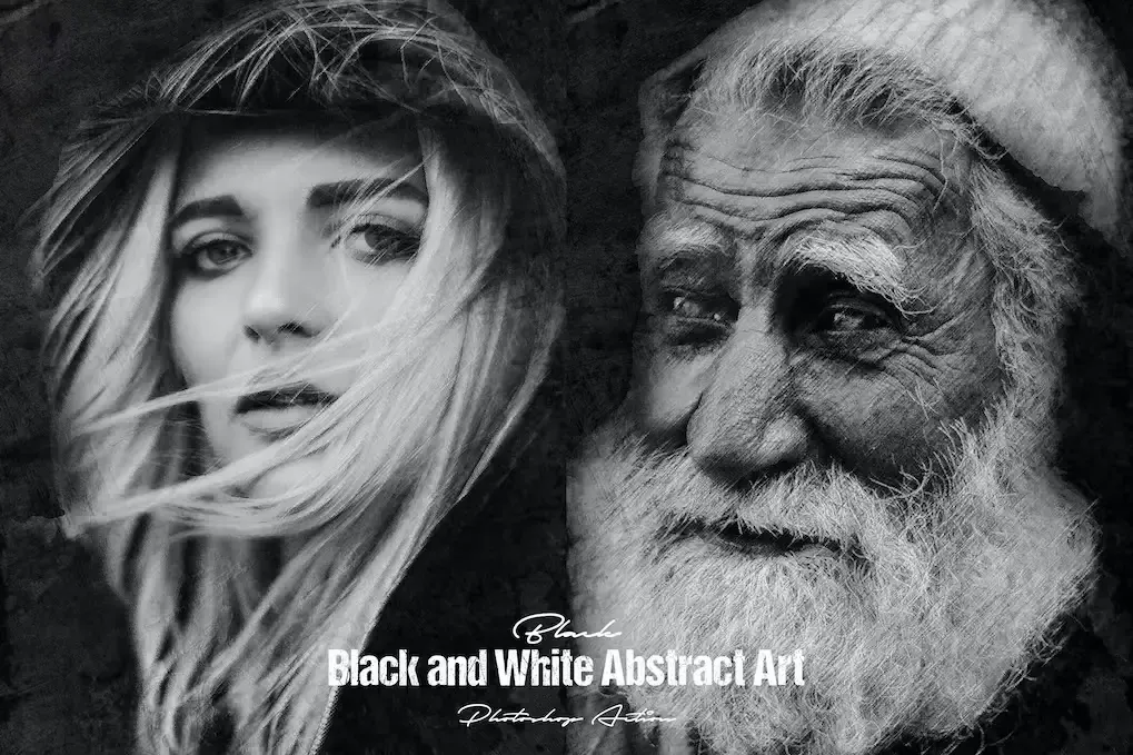 Black and White Abstract Art Photoshop Action