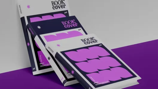 Neatly Stacked Books Cover Mockup Template