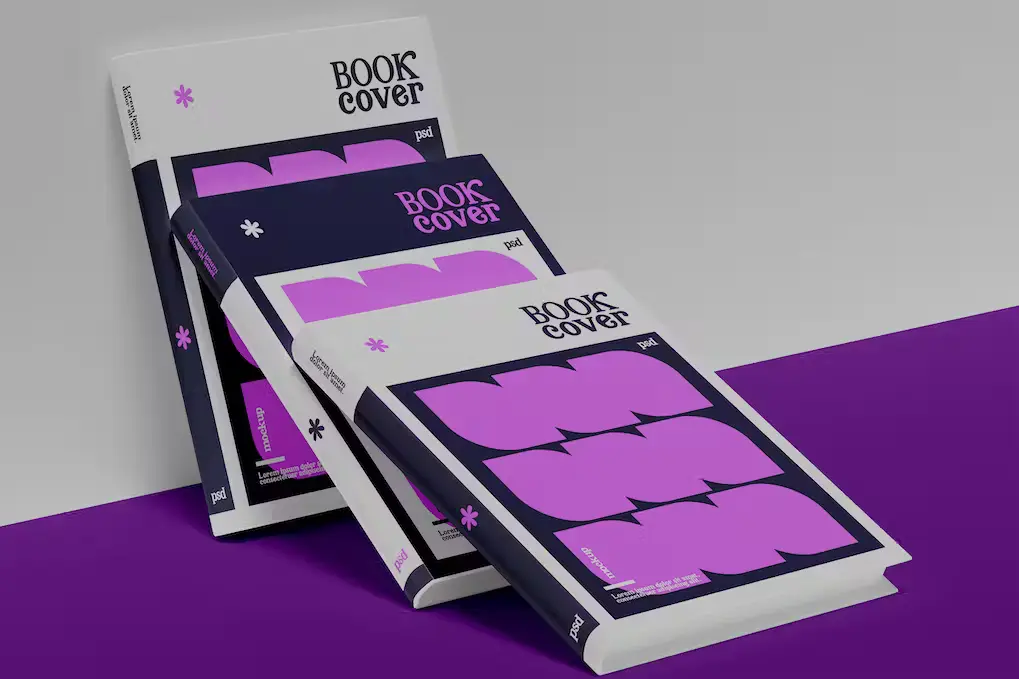 Neatly Stacked Books Cover Mockup Template