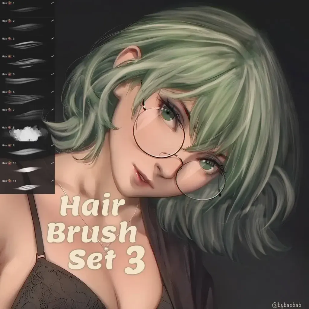 Hair Brush Set for Procreate (Free)