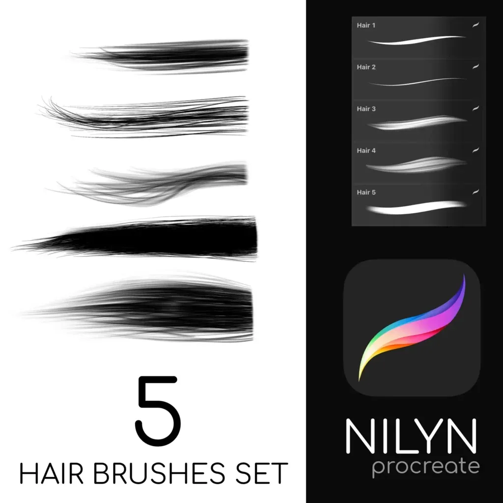 Nilyn Procreate - Free Hair Brushes Pack (Free)
