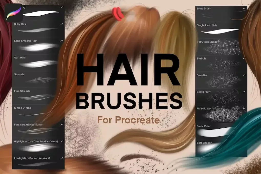 Realistic Hair Brushes For Procreate