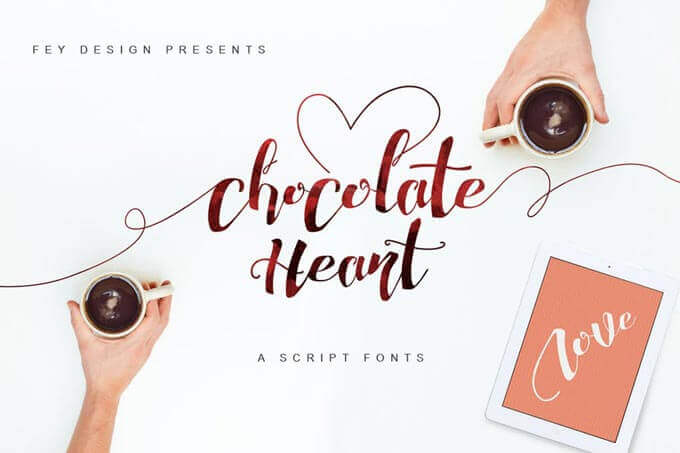 Chocolate Heart - Script Wedding Font
