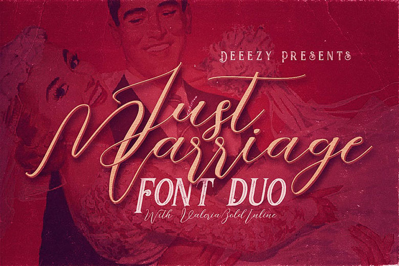 Just Marriage -  Vintage Wedding Font Duo