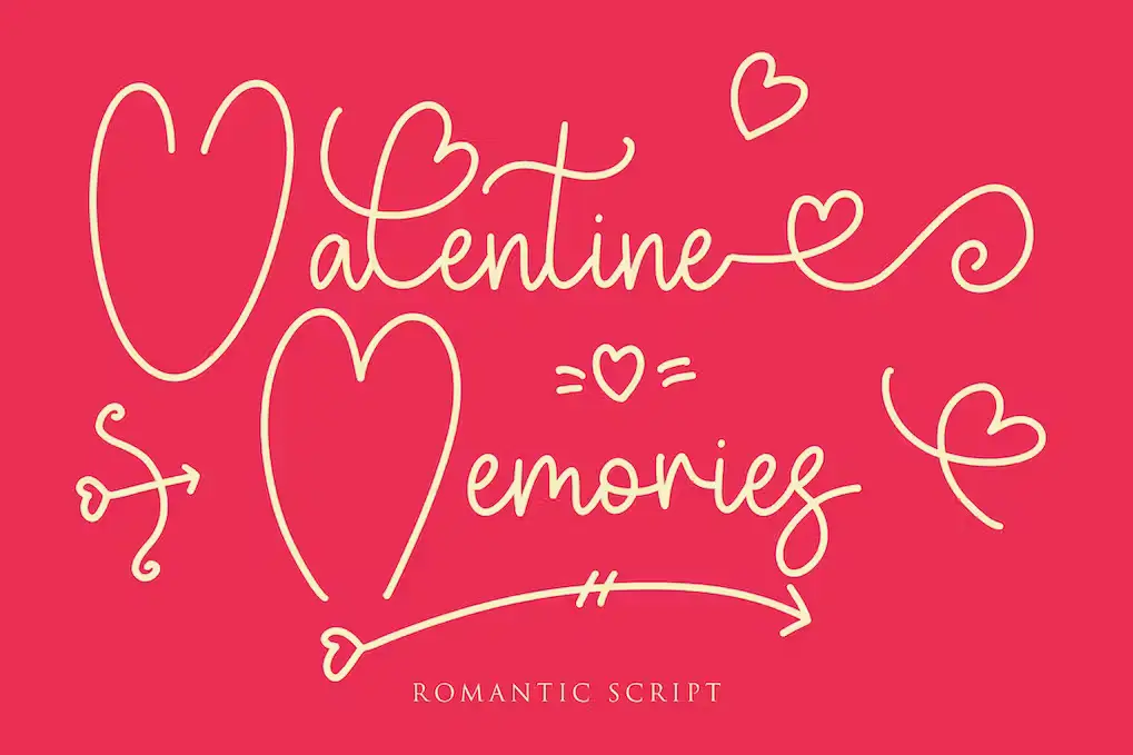 Free Valentine Memories Romantic Font