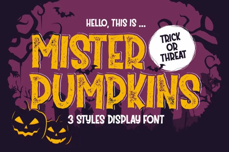 Mister Pumpkins - Trick or Treat Halloween Font