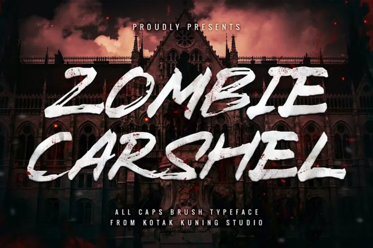 Zombie Carshel - Scary Brush Textured Font